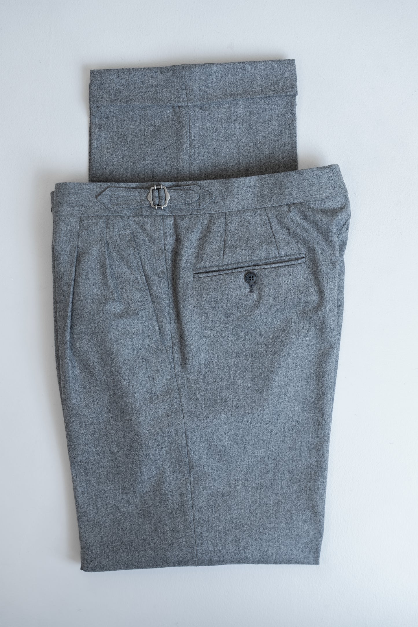 Light Grey Textured Wool Trousers Sample