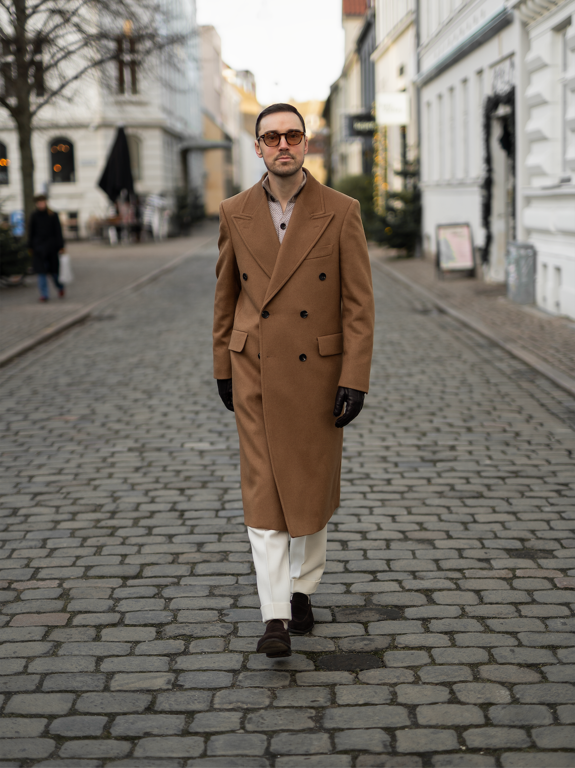 Long Wool & Cashmere Brown Leonardo Coat