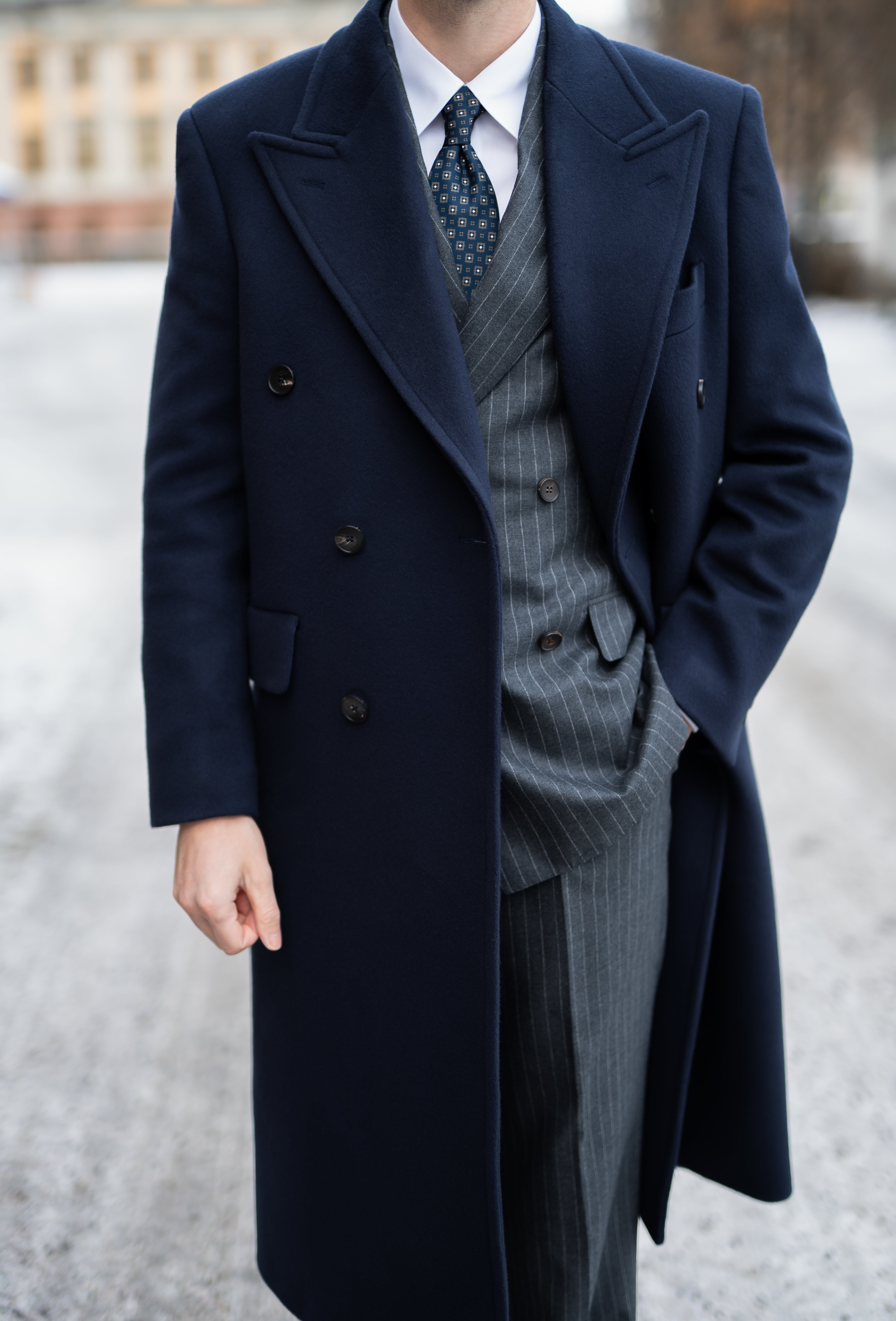 Long Wool & Cashmere Navy Leonardo Coat – Edward Copenhagen