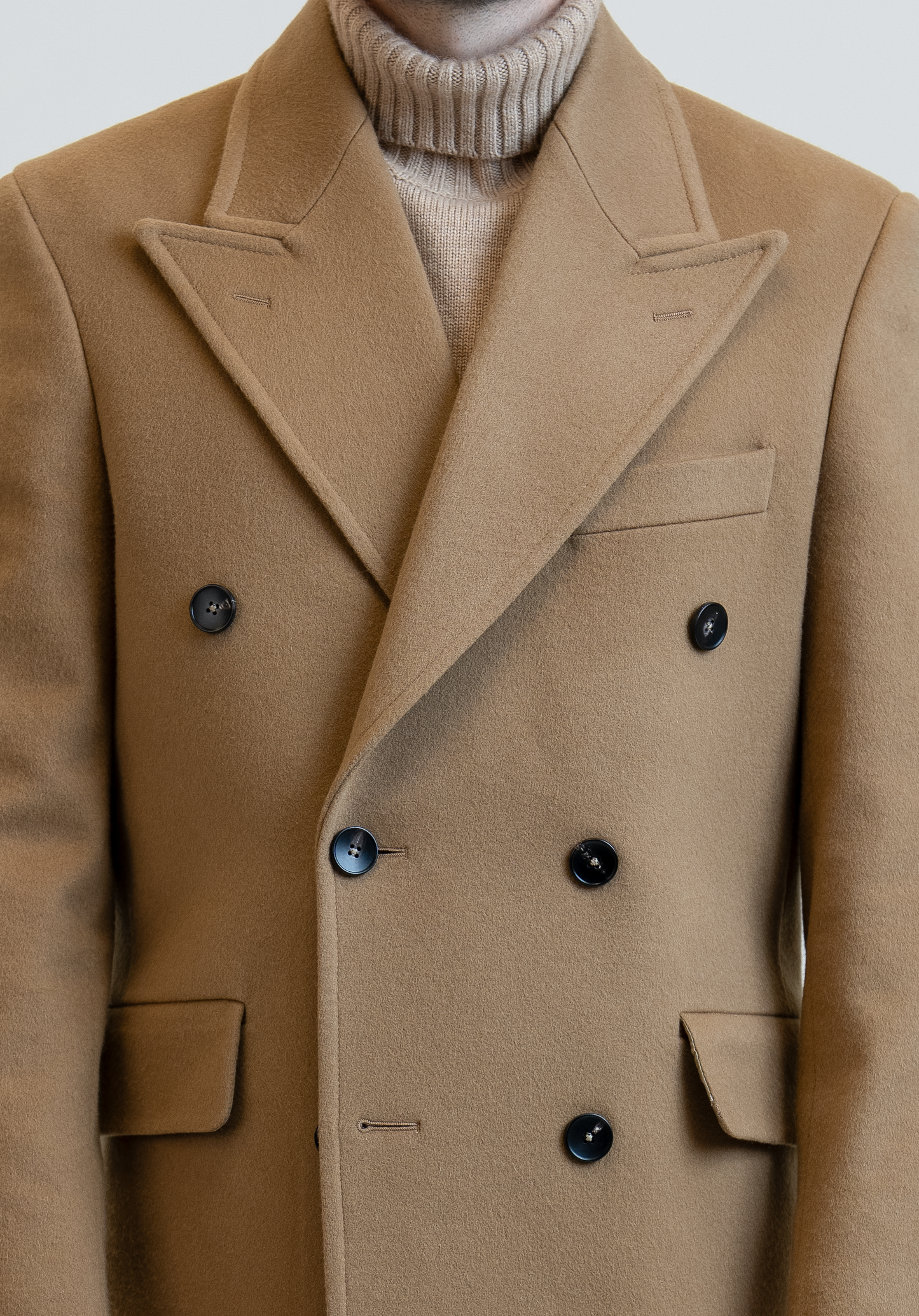 Long Wool & Cashmere Camel Leonardo Coat