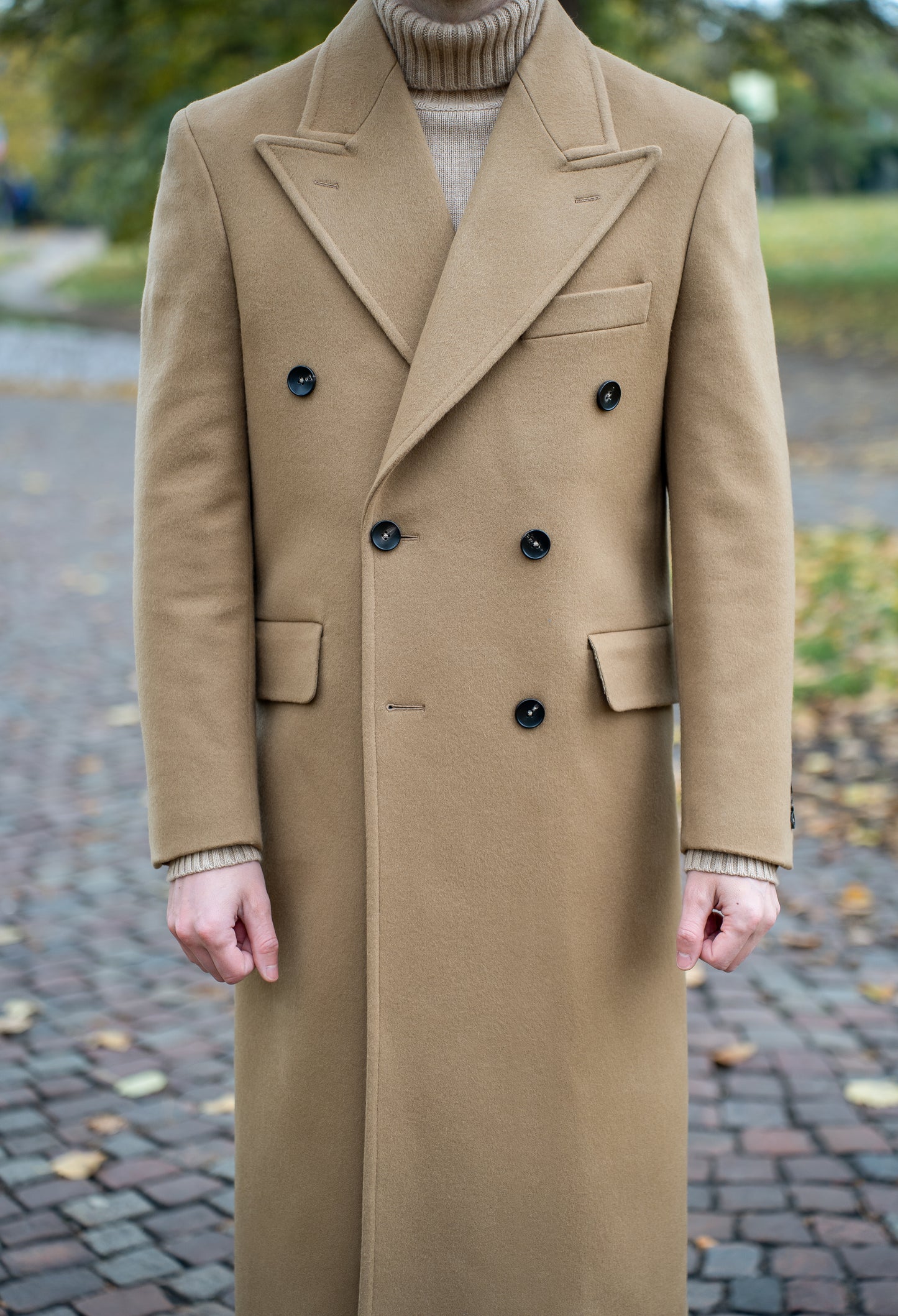Long Wool & Cashmere Camel Leonardo Coat