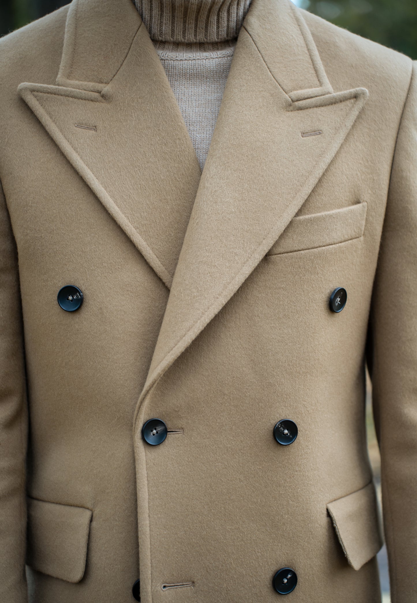 Long Wool & Cashmere Camel Leonardo Coat