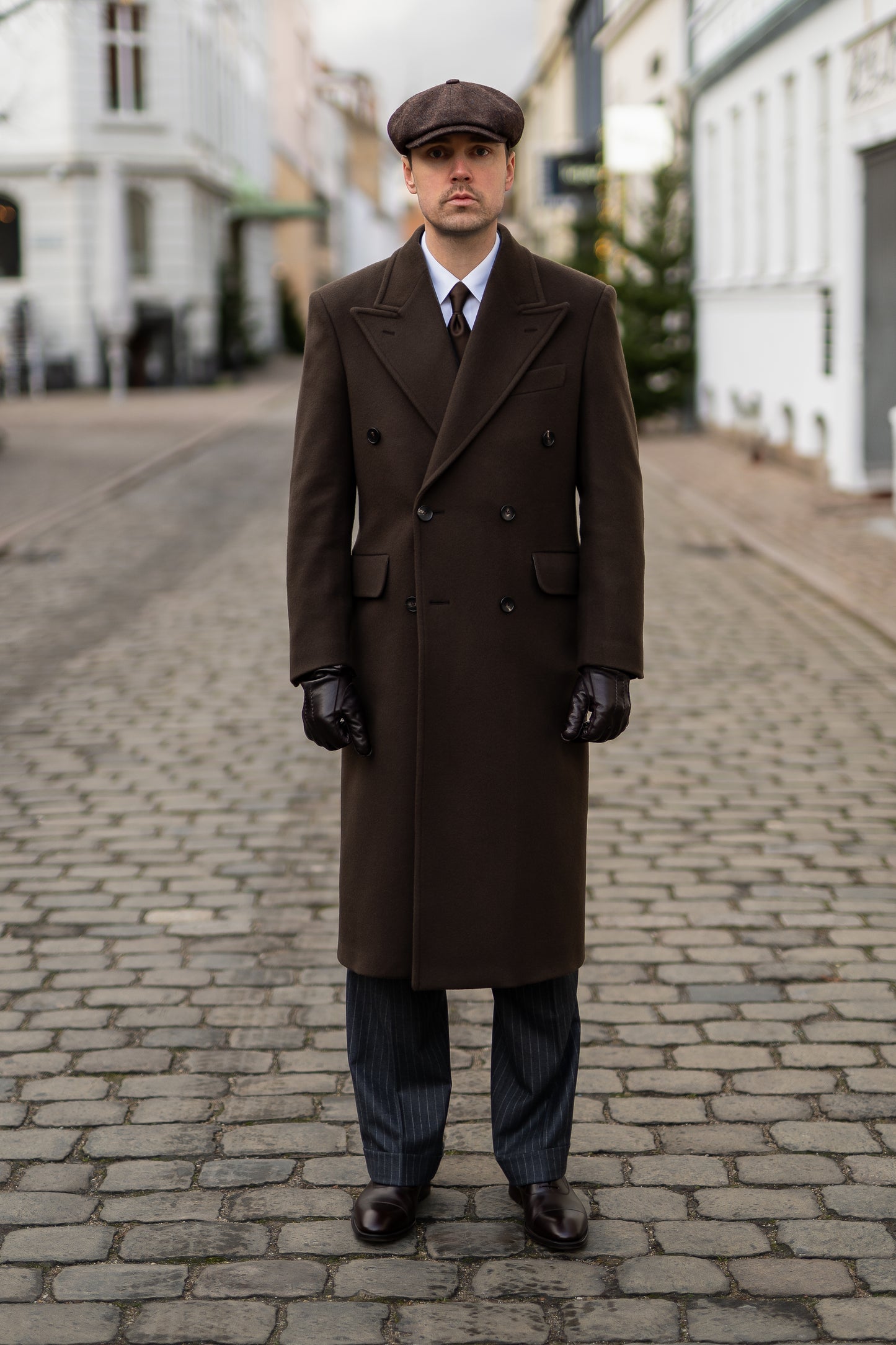 Long Wool & Cashmere Dark Brown Leonardo Coat