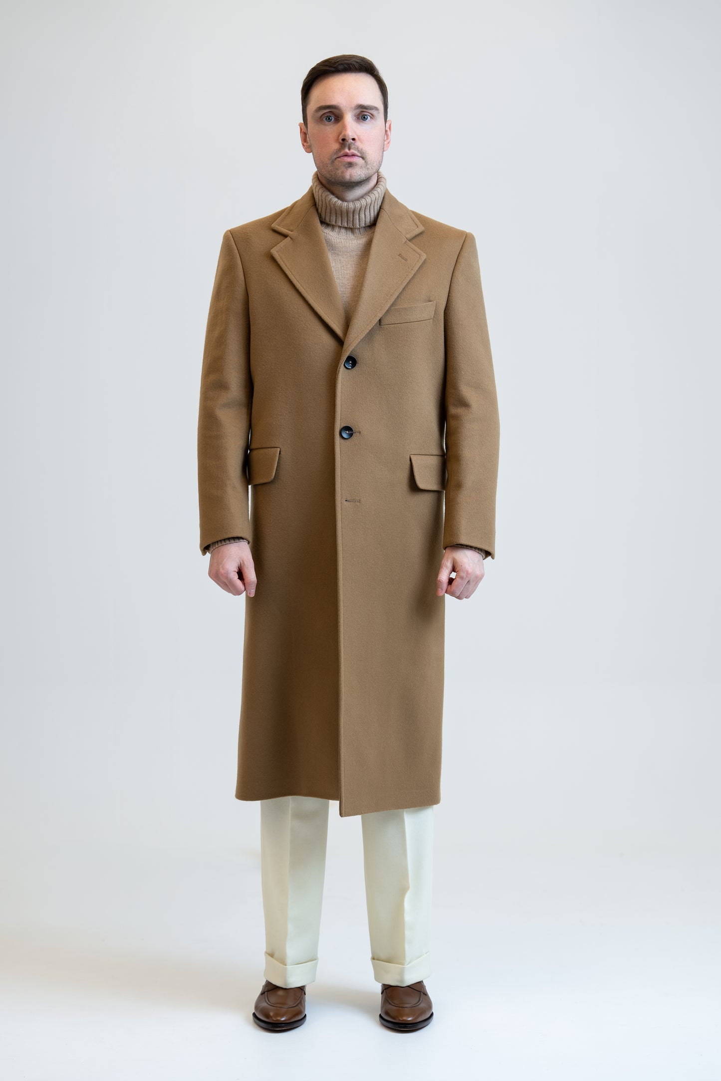 Long Wool & Cashmere Camel Lorenzo Coat