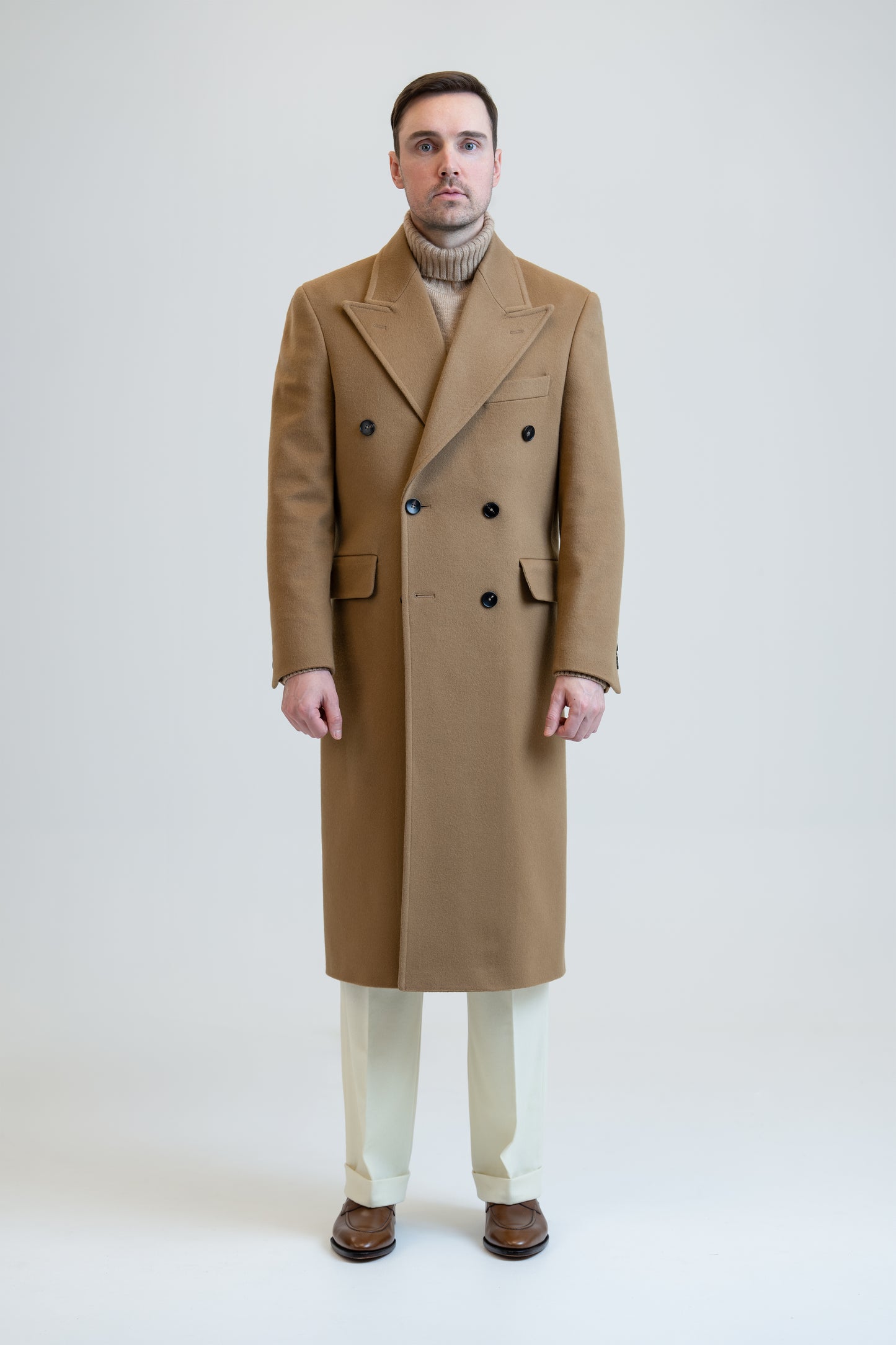 Long Wool & Cashmere Camel Leonardo Coat