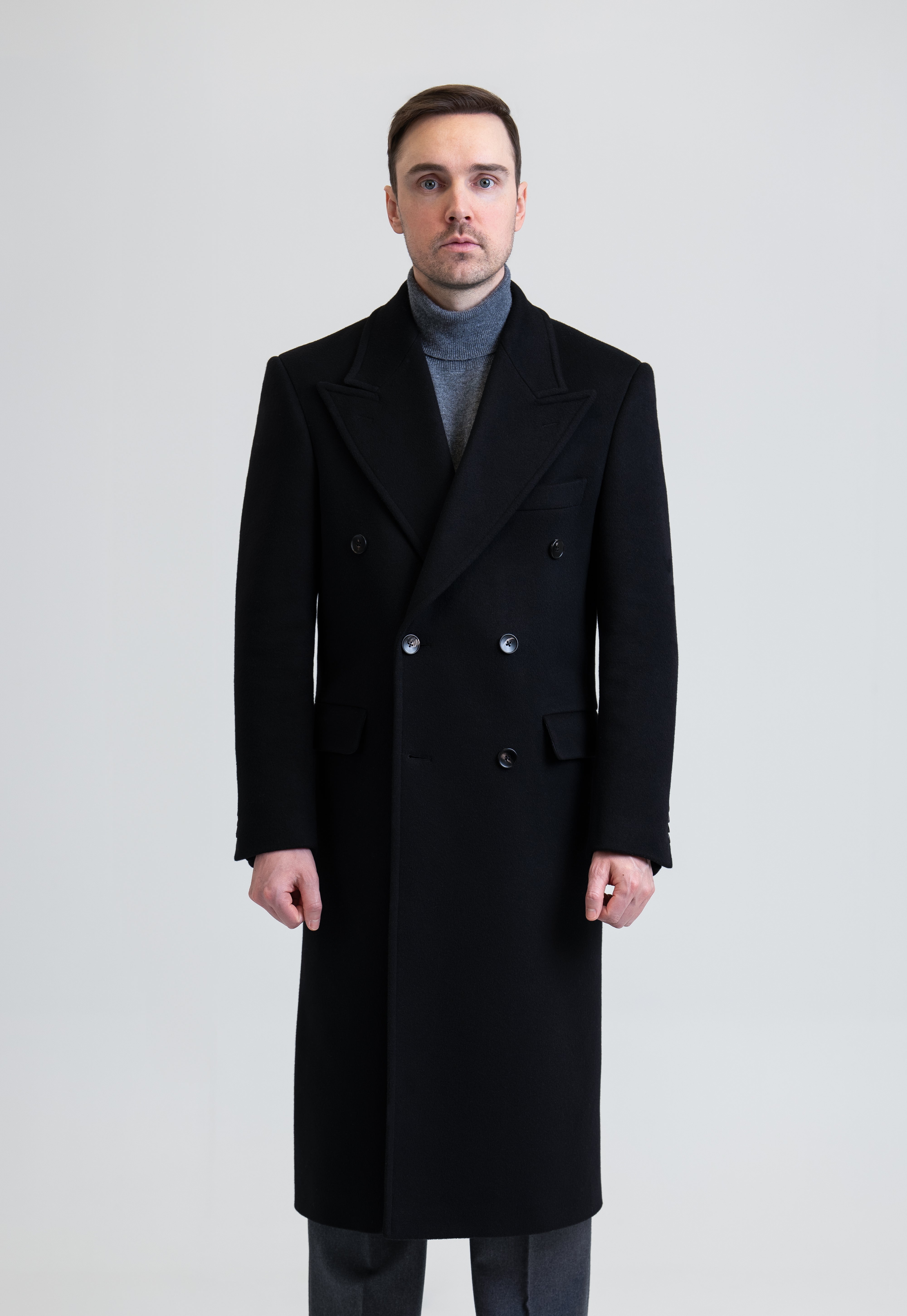 Long Wool & Cashmere Black Leonardo Coat – Edward Copenhagen