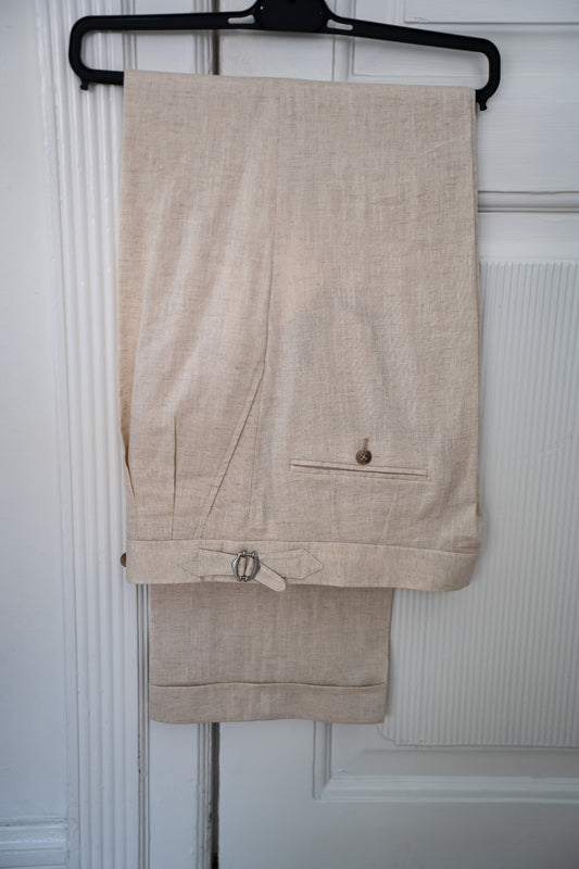Beige Linen Trousers Sample