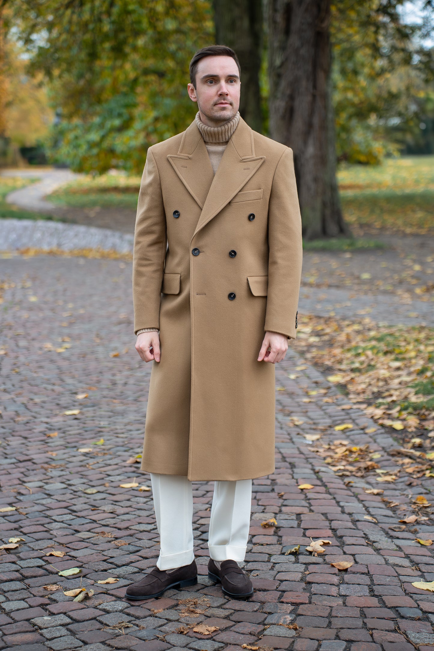 Long Wool & Cashmere Camel Leonardo Coat